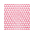 A cute pink bandana lying flat with a pink and white paw print pattern on it.